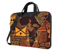 BYPPJGH African Map Ethnic Pattern Laptop Shoulder Bag For Men Women Briefcase Messenger Bag W/Strap Handle Waterproof Laptop Sleeve Bag 15.6 Inch