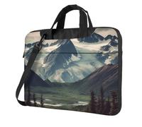 BYPPJGH Alaska Mountains Laptop Shoulder Bag For Men Women Briefcase Messenger Bag W/Strap Handle Waterproof Laptop Sleeve Bag 15.6 Inch