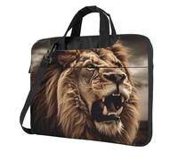 BYPPJGH Angry Lion Laptop Shoulder Bag For Men Women Briefcase Messenger Bag W/Strap Handle Waterproof Laptop Sleeve Bag 14 Inch