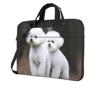 BYPPJGH Bichon Frise Laptop Shoulder Bag For Men Women Briefcase Messenger Bag W/Strap Handle Waterproof Laptop Sleeve Bag 15.6 Inch