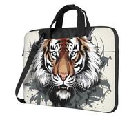 BYPPJGH Black And White Doodle Tiger Laptop Shoulder Bag For Men Women Briefcase Messenger Bag W/Strap Handle Waterproof Laptop Sleeve Bag 13 Inch