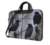 BYPPJGH Black Crow Birds Laptop Shoulder Bag For Men Women Briefcase Messenger Bag W/Strap Handle Waterproof Laptop Sleeve Bag 15.6 Inch