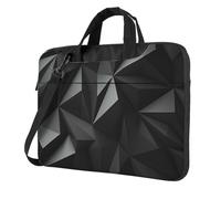 BYPPJGH Black Geometric Laptop Shoulder Bag For Men Women Briefcase Messenger Bag W/Strap Handle Waterproof Laptop Sleeve Bag 13 Inch