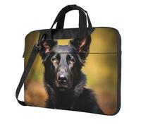 BYPPJGH Black German Shepherd Dog Laptop Shoulder Bag For Men Women Briefcase Messenger Bag W/Strap Handle Waterproof Laptop Sleeve Bag 13 Inch