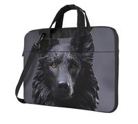 BYPPJGH Black German Shepherd Laptop Shoulder Bag For Men Women Briefcase Messenger Bag W/Strap Handle Waterproof Laptop Sleeve Bag 14 Inch