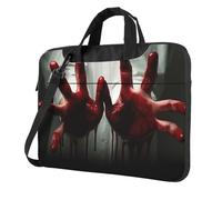 BYPPJGH Bloody Hands Laptop Shoulder Bag For Men Women Briefcase Messenger Bag W/Strap Handle Waterproof Laptop Sleeve Bag 15.6 Inch