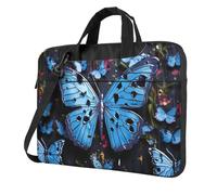 BYPPJGH Blue Butterfly Laptop Shoulder Bag For Men Women Briefcase Messenger Bag W/Strap Handle Waterproof Laptop Sleeve Bag 15.6 Inch