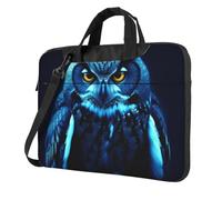 BYPPJGH Blue Owl Laptop Shoulder Bag For Men Women Briefcase Messenger Bag W/Strap Handle Waterproof Laptop Sleeve Bag 15.6 Inch