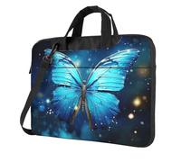 BYPPJGH Blue Starry Butterfly Laptop Shoulder Bag For Men Women Briefcase Messenger Bag W/Strap Handle Waterproof Laptop Sleeve Bag 15.6 Inch