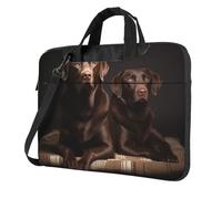 BYPPJGH Brown Labrador Retriever Laptop Shoulder Bag For Men Women Briefcase Messenger Bag W/Strap Handle Waterproof Laptop Sleeve Bag 15.6 Inch