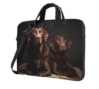 BYPPJGH Brown Labrador Retriever Laptop Shoulder Bag For Men Women Briefcase Messenger Bag W/Strap Handle Waterproof Laptop Sleeve Bag 15.6 Inch