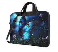 BYPPJGH Butterfly Night Laptop Shoulder Bag For Men Women Briefcase Messenger Bag W/Strap Handle Waterproof Laptop Sleeve Bag 14 Inch