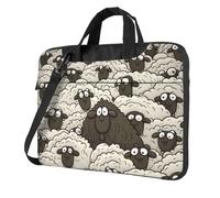 BYPPJGH Cartoon Black White Sheep Laptop Shoulder Bag For Men Women Briefcase Messenger Bag W/Strap Handle Waterproof Laptop Sleeve Bag 13 Inch