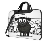 BYPPJGH Cartoon Black White Sheep Laptop Shoulder Bag For Men Women Briefcase Messenger Bag W/Strap Handle Waterproof Laptop Sleeve Bag 13 Inch