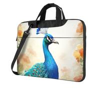 BYPPJGH Cartoon Blue Peacock Laptop Shoulder Bag For Men Women Briefcase Messenger Bag W/Strap Handle Waterproof Laptop Sleeve Bag 13 Inch