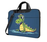 BYPPJGH Cartoon Crocodile Laptop Shoulder Bag For Men Women Briefcase Messenger Bag W/Strap Handle Waterproof Laptop Sleeve Bag 15.6 Inch