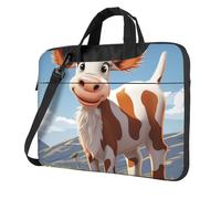 BYPPJGH Cartoon Cute Cow Laptop Shoulder Bag For Men Women Briefcase Messenger Bag W/Strap Handle Waterproof Laptop Sleeve Bag 15.6 Inch
