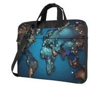 BYPPJGH Cartoon Map Laptop Shoulder Bag For Men Women Briefcase Messenger Bag W/Strap Handle Waterproof Laptop Sleeve Bag 13 Inch