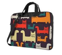 BYPPJGH Cat Illustration Laptop Shoulder Bag For Men Women Briefcase Messenger Bag W/Strap Handle Waterproof Laptop Sleeve Bag 14 Inch