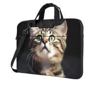 BYPPJGH Cat Laptop Shoulder Bag For Men Women Briefcase Messenger Bag W/Strap Handle Waterproof Laptop Sleeve Bag 15.6 Inch