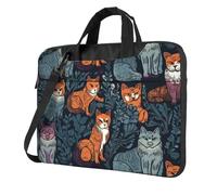 BYPPJGH Cat Print Laptop Shoulder Bag For Men Women Briefcase Messenger Bag W/Strap Handle Waterproof Laptop Sleeve Bag 15.6 Inch