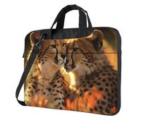 BYPPJGH Cheetah Love Laptop Shoulder Bag For Men Women Briefcase Messenger Bag W/Strap Handle Waterproof Laptop Sleeve Bag 15.6 Inch
