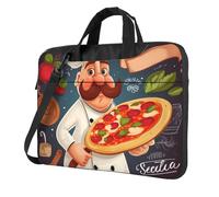 BYPPJGH Chef Pizza Laptop Shoulder Bag For Men Women Briefcase Messenger Bag W/Strap Handle Waterproof Laptop Sleeve Bag 13 Inch