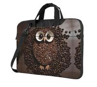 BYPPJGH Coffee Bean Owl Laptop Shoulder Bag For Men Women Briefcase Messenger Bag W/Strap Handle Waterproof Laptop Sleeve Bag 14 Inch
