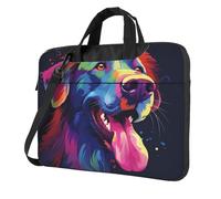 BYPPJGH Colorful Dog Laptop Shoulder Bag For Men Women Briefcase Messenger Bag W/Strap Handle Waterproof Laptop Sleeve Bag 13 Inch