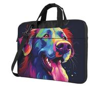 BYPPJGH Colorful Dog Laptop Shoulder Bag For Men Women Briefcase Messenger Bag W/Strap Handle Waterproof Laptop Sleeve Bag 15.6 Inch