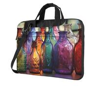 BYPPJGH Colorful Glass Bottle Laptop Shoulder Bag For Men Women Briefcase Messenger Bag W/Strap Handle Waterproof Laptop Sleeve Bag 14 Inch