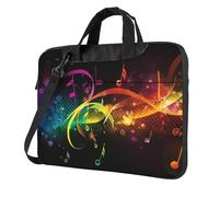 BYPPJGH Colorful Music Notes Laptop Shoulder Bag For Men Women Briefcase Messenger Bag W/Strap Handle Waterproof Laptop Sleeve Bag 15.6 Inch