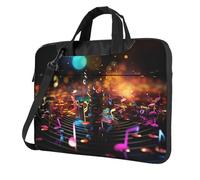BYPPJGH Colorful Music Notes Laptop Shoulder Bag For Men Women Briefcase Messenger Bag W/Strap Handle Waterproof Laptop Sleeve Bag 13 Inch