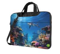 BYPPJGH Colorful Ocean Theme Laptop Shoulder Bag For Men Women Briefcase Messenger Bag W/Strap Handle Waterproof Laptop Sleeve Bag 14 Inch