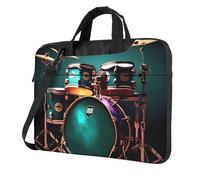 BYPPJGH Cool Drum Set Laptop Shoulder Bag For Men Women Briefcase Messenger Bag W/Strap Handle Waterproof Laptop Sleeve Bag 14 Inch