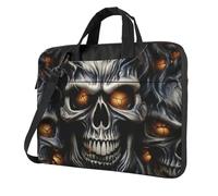 BYPPJGH Cool Evil Skull Laptop Shoulder Bag For Men Women Briefcase Messenger Bag W/Strap Handle Waterproof Laptop Sleeve Bag 15.6 Inch