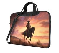 BYPPJGH Cowboy West Laptop Shoulder Bag For Men Women Briefcase Messenger Bag W/Strap Handle Waterproof Laptop Sleeve Bag 14 Inch