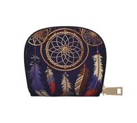BYPPJGH Credit Card Holder Wallet for Women Ladies, Leather Zipper Card Wallet RFID Blocking Card Case American Dream Catcher Small Coin Purse Accordion Wallet Gift