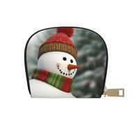 BYPPJGH Credit Card Holder Wallet for Women Ladies, Leather Zipper Card Wallet RFID Blocking Card Case Smile Gaze Snowman Small Coin Purse Accordion Wallet Gift