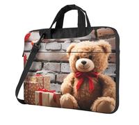 BYPPJGH Cute Bear Valentine Gift Laptop Shoulder Bag For Men Women Briefcase Messenger Bag W/Strap Handle Waterproof Laptop Sleeve Bag 13 Inch