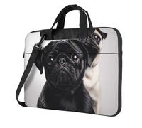 BYPPJGH Cute Black Pug Dog Laptop Shoulder Bag For Men Women Briefcase Messenger Bag W/Strap Handle Waterproof Laptop Sleeve Bag 13 Inch