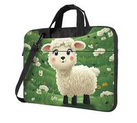 BYPPJGH Cute Cartoon Sheep Laptop Shoulder Bag For Men Women Briefcase Messenger Bag W/Strap Handle Waterproof Laptop Sleeve Bag 14 Inch