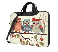 BYPPJGH Cute Christmas Owls On Branch Laptop Shoulder Bag For Men Women Briefcase Messenger Bag W/Strap Handle Waterproof Laptop Sleeve Bag 13 Inch