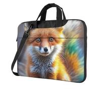 BYPPJGH Cute Fox Laptop Shoulder Bag For Men Women Briefcase Messenger Bag W/Strap Handle Waterproof Laptop Sleeve Bag 14 Inch