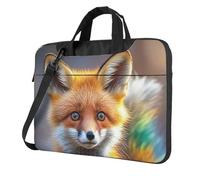 BYPPJGH Cute Fox Laptop Shoulder Bag For Men Women Briefcase Messenger Bag W/Strap Handle Waterproof Laptop Sleeve Bag 15.6 Inch