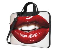 BYPPJGH Cute Graphic Red Lips Laptop Shoulder Bag For Men Women Briefcase Messenger Bag W/Strap Handle Waterproof Laptop Sleeve Bag 14 Inch