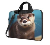 BYPPJGH Cute Otter Laptop Shoulder Bag For Men Women Briefcase Messenger Bag W/Strap Handle Waterproof Laptop Sleeve Bag 13 Inch