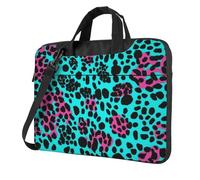 BYPPJGH Cute Turquoise Leopard Laptop Shoulder Bag For Men Women Briefcase Messenger Bag W/Strap Handle Waterproof Laptop Sleeve Bag 13 Inch