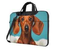 BYPPJGH Dachshund Dog Laptop Shoulder Bag For Men Women Briefcase Messenger Bag W/Strap Handle Waterproof Laptop Sleeve Bag 13 Inch