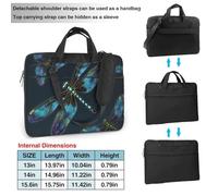 BYPPJGH Dragonfly Laptop Shoulder Bag For Men Women Briefcase Messenger Bag W/Strap Handle Waterproof Laptop Sleeve Bag 14 Inch